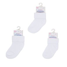 S57-W: White Turnover Socks (3-24m)